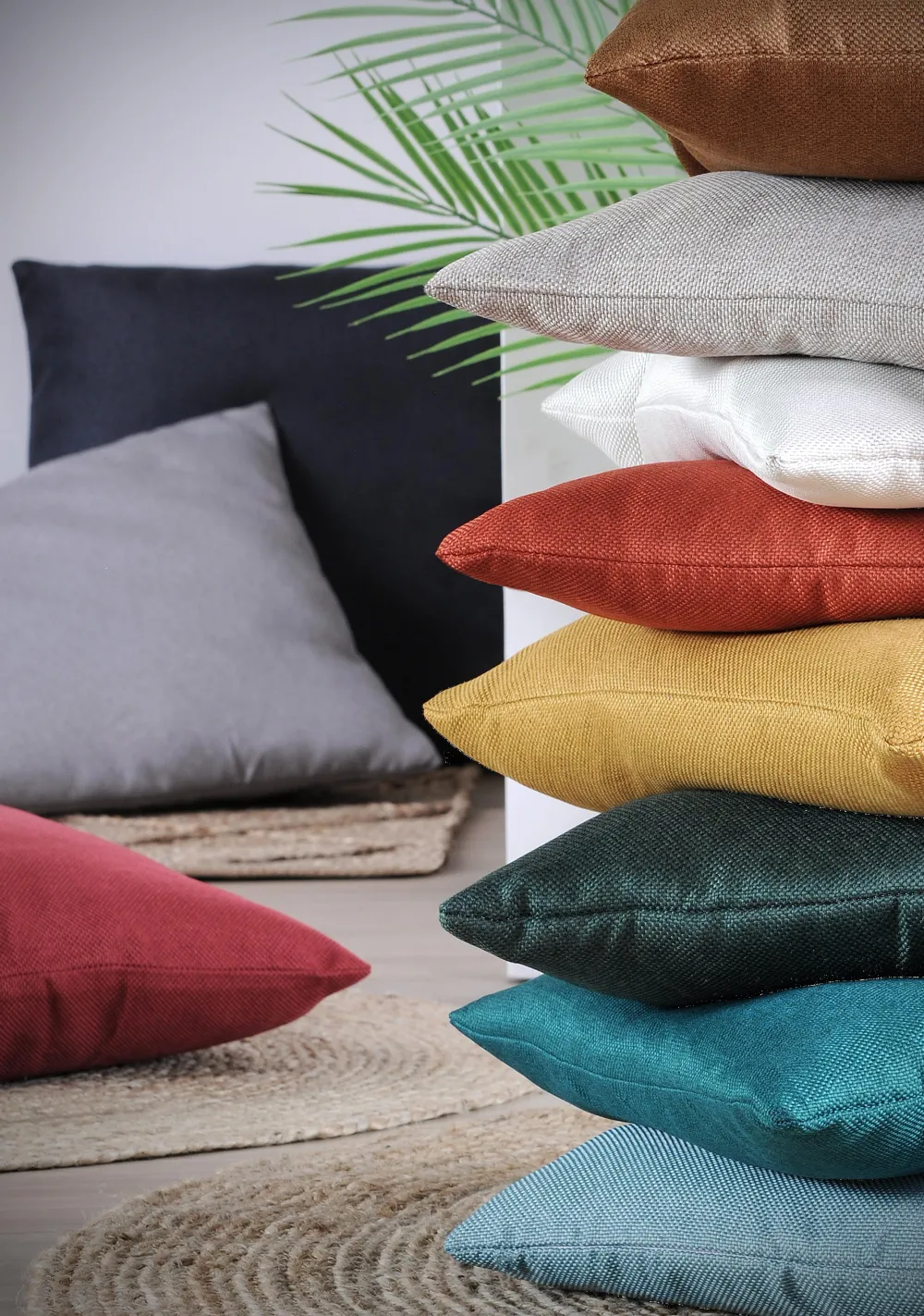 maxibazar Copenhague Coussin 50X50Cm Rouge- Rideaux Occultants Et Coussins