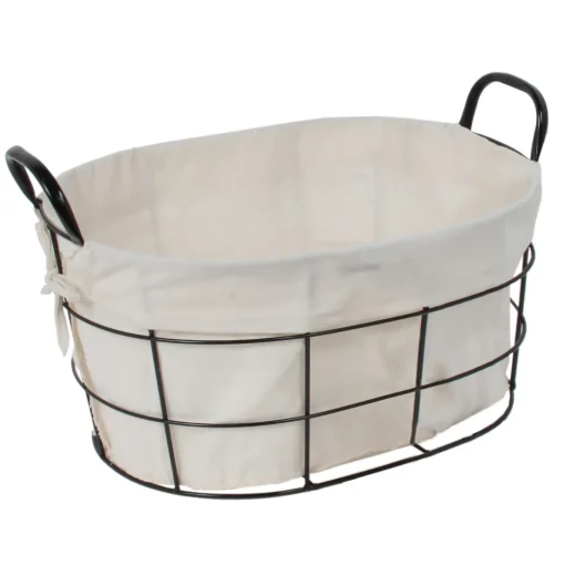maxibazar Corbeille Filaire Ovale Avec Doublure 40 X 30 X 20 Cm Gm- Paniers Et Cagettes