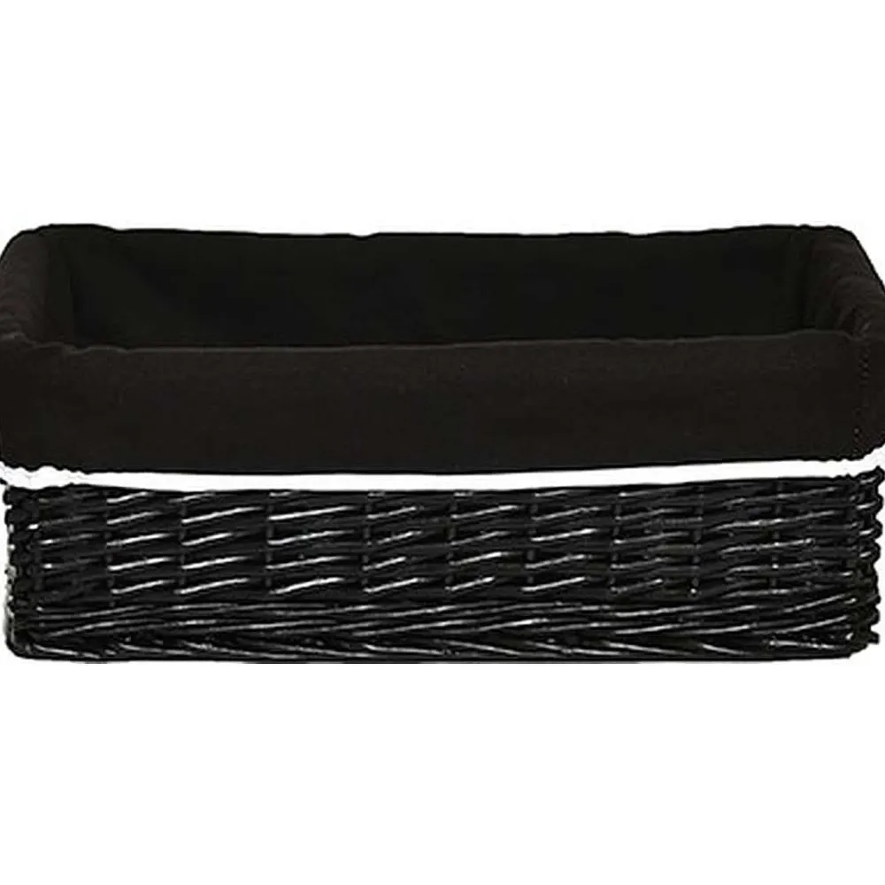 Rangements Deco|* Corbeille Osier Noir Taille L