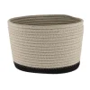 Rangement Salle De Bain|* Corbeille Ovale Petit Modele Coton 25X20Cm Ficelle Noir