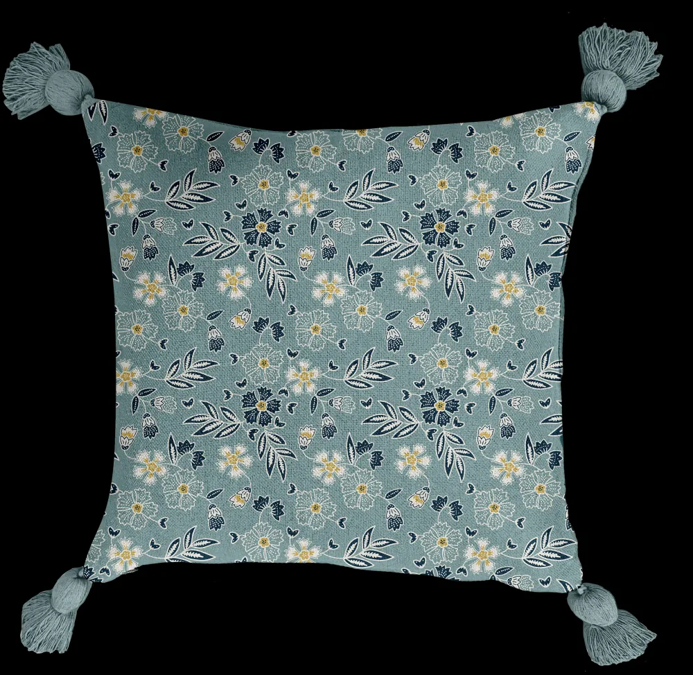 maxibazar Coussin Dehoussable 40X40Cm Ponpoms- Housse De Chaise Et Canape