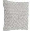 maxibazar Coussin Fourrure Bouclee Gris Clair 45X45Cm- Plaids