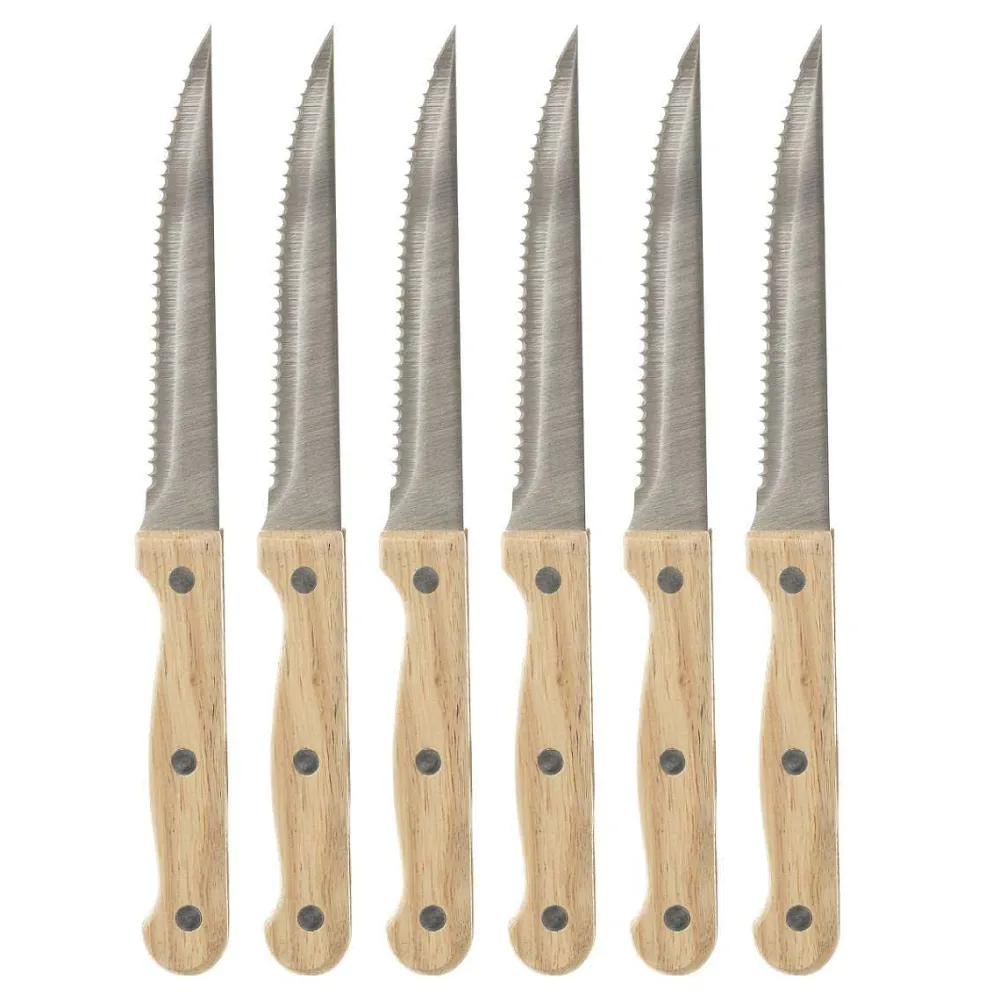 Preparation|Five Couteau A Steak Bois X6 Pièces