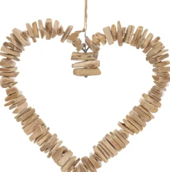 maxibazar Deco Murale Bois Coeur Agnes H.35Cm- Decoration Murale