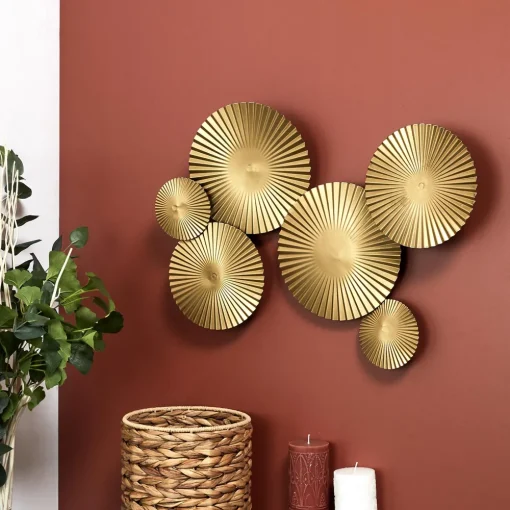 maxibazar Deco Murale Metal Dore- Plaques Murales