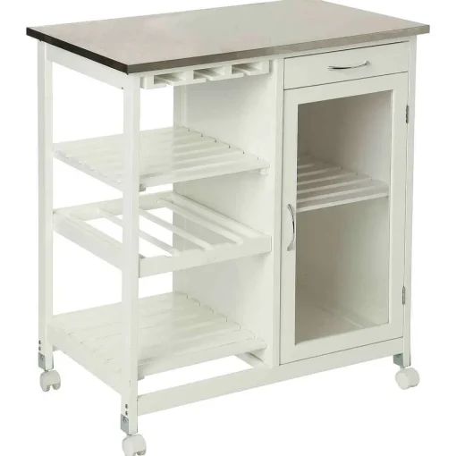Atmosphera Dessertes>Desserte Inox Blanc