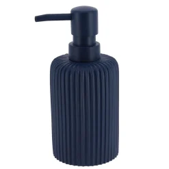 Accessoires De Salle De Bain|* Distributeur A Savon Arrondi Strie 230Ml Bleu Marine