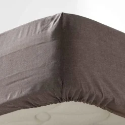 maxibazar Drap Housse 1 Personne 90X190Cm Actually Noisette- Draps Housse