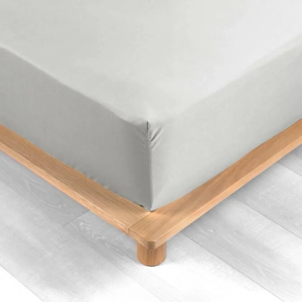 maxibazar Drap Housse 140X190Cm Percale Uni 78 Fils Blanc- Draps Housse