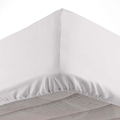 maxibazar Drap Housse 140X190Cm Uni Oscar Blanc- Draps Housse