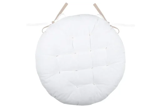 maxibazar Duo Galette Ronde 38Cm Ecru Lin- Galettes De Chaise