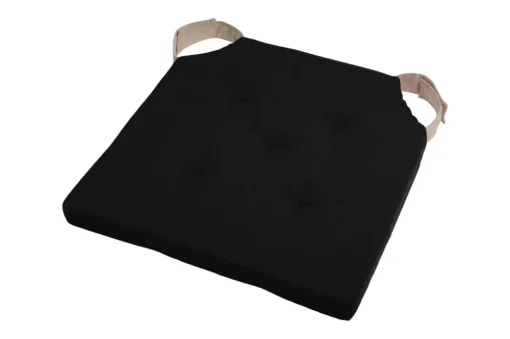 maxibazar Duo Galette Velcro 38X38X4 Noir Lin- Galettes De Chaise