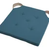 maxibazar Duo Galette Velcro 38X38X4 Petrole- Galettes De Chaise