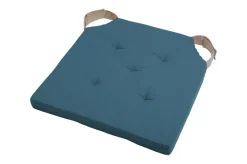 maxibazar Duo Galette Velcro 38X38X4 Petrole- Galettes De Chaise