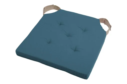 maxibazar Duo Galette Velcro 38X38X4 Petrole- Galettes De Chaise