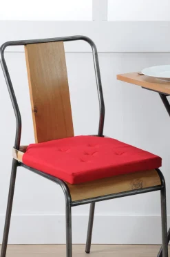 maxibazar Duo Galette Velcro 38X38X4 Rouge- Galettes De Chaise