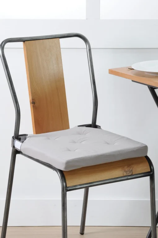 maxibazar Duo Galette Velcro 38X38X4 Souris Gris- Galettes De Chaise