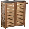 * Meubles Salle De Bain>Element Sous Lavabo Acacia 2Portes Porte Serviette Integre