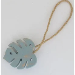 maxibazar Embrasse Bois Aimantee Salvador Mm Bleu Gris Naturel- Accessoires A Rideaux