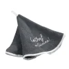 maxibazar Essuie Main Rond 60 Cm Eponge Brodee Cuistot Anthracite- Torchons Et Essuie Mains