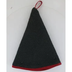 maxibazar Essuie Mains Nid D Abeille Maya 60Cm Coton Anthracite Rouge- Torchons Et Essuie Mains