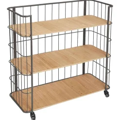 Atmosphera Bibliothèques></noscript>Etagere 3 Etages Jordi Naturel Gris