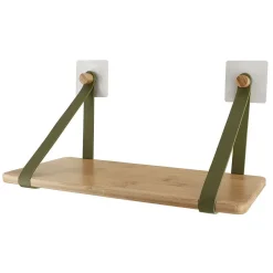 Douche|* Etagere Bambou Avec Lanieres A Fixer Kaki Bambou