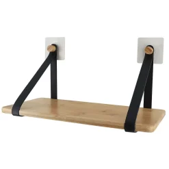 Douche|* Etagere Bambou Avec Lanieres A Fixer Noir Bambou