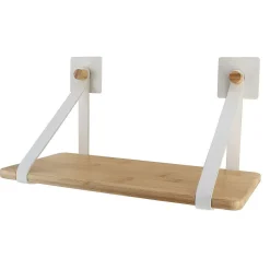 Douche|* Etagere Bambou Avec Lanieres A Fixer Blanc Bambou