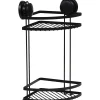 Douche|* Etagere D Angle Fil Metal 2 Niveaux Sur Ventouses Noir