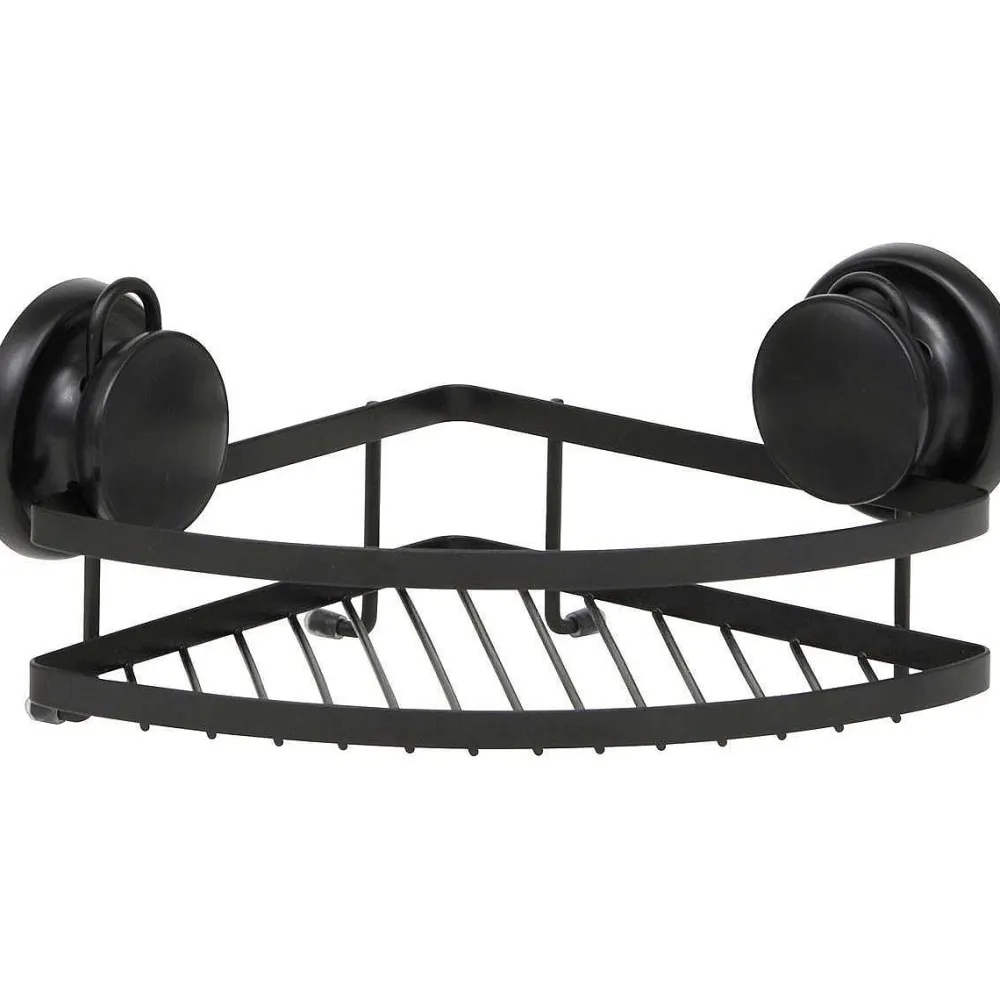 Douche|* Etagere D Angle Metal Sur Ventouses Noir