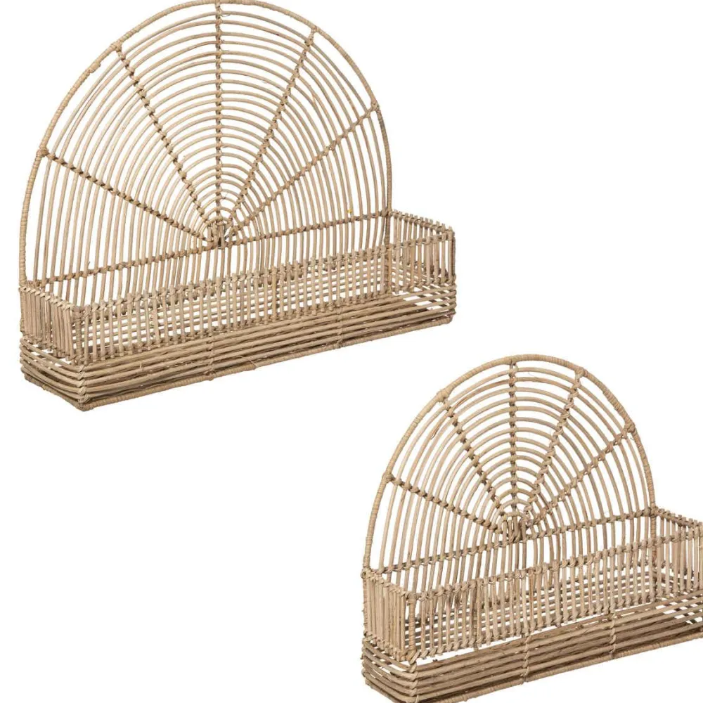 Atmosphera Etagere Murale Rotin Wonder X2 Pieces- Decoration Murale
