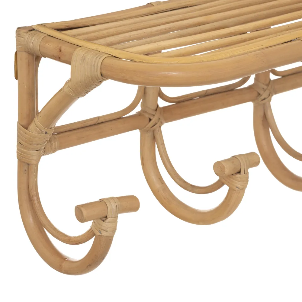 Atmosphera Etagere Patin Rotin 5 Crochets Aoni- Decoration Murale