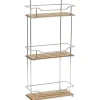 * Meubles Salle De Bain>Etagere Rectangulaire A Poser 3 Niveaux Bambou Chrome Bambou