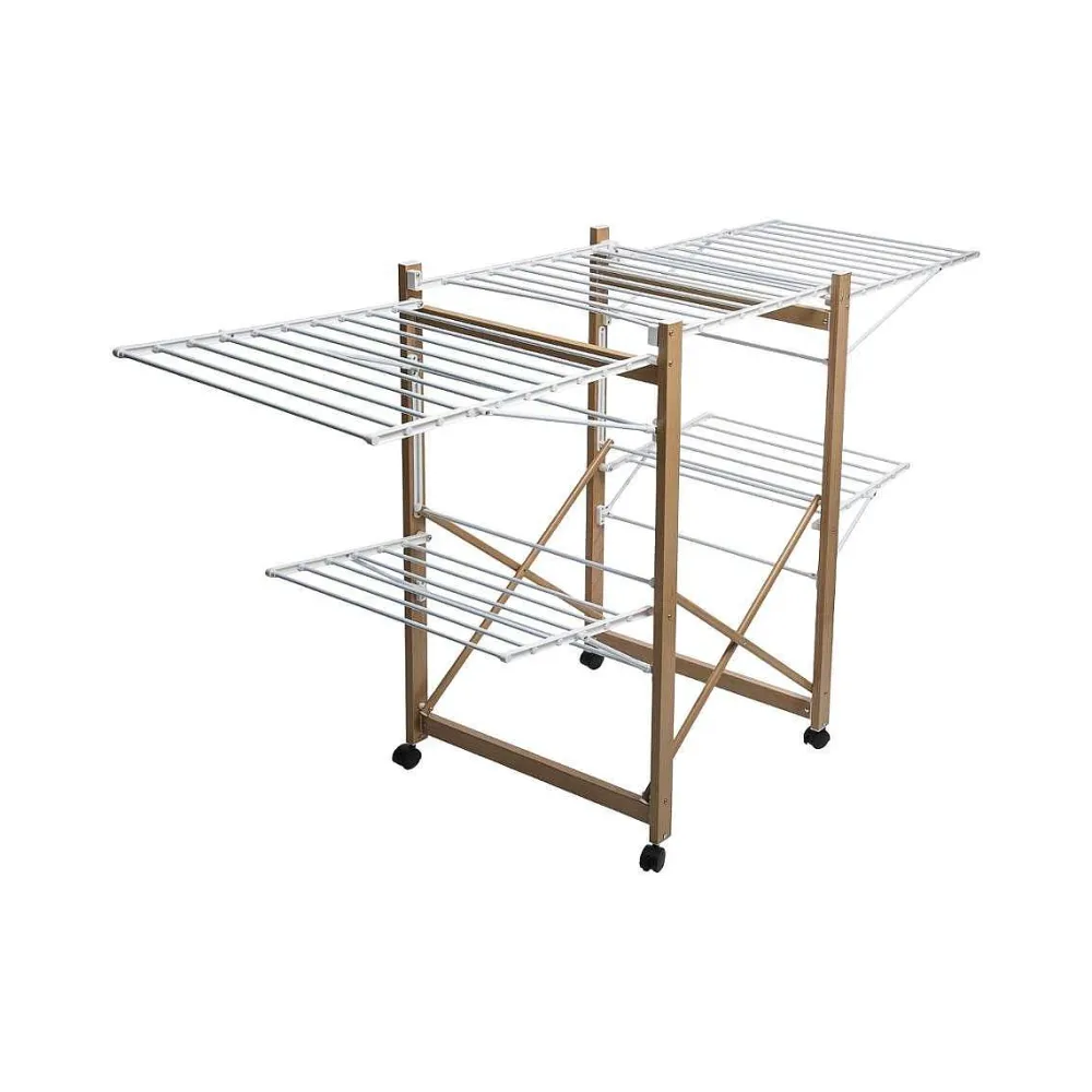 Soin Du Linge|Five Etendoir 27M Effet Bois 4Roues