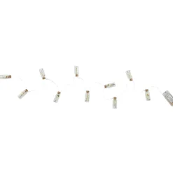 maxibazar Guirlande 10 Fioles Verre Remplies Fleurs Blanches- Luminaires