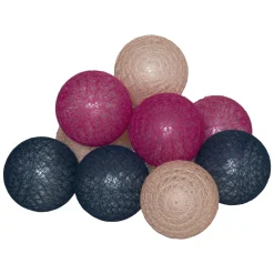 maxibazar Guirlande Led Pile 10 Boules Sorbet D.6Cm- Guirlandes Lumineuses