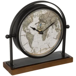 maxibazar Horloge A Poser Metal Flavia H.20Cm- Horloges