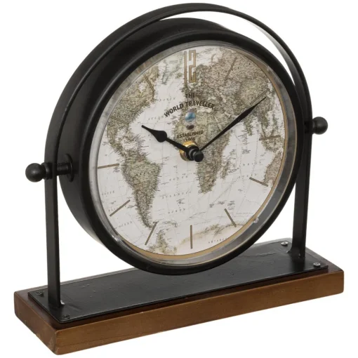 maxibazar Horloge A Poser Metal Flavia H.20Cm- Horloges