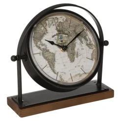 maxibazar Horloge A Poser Metal Flavia H.20Cm- Horloges