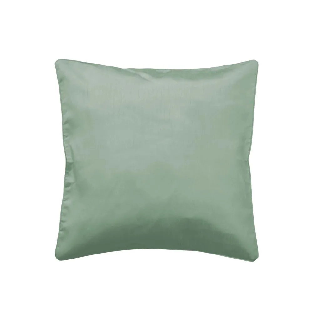 maxibazar Housse Coussin 40X40Cm Uni Shana Sauge- Rideaux Basiques Et Coussins