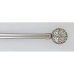 maxibazar Kit Ext 120 210 Cm D19 Embout Boule Perforee Argent- Kits De Tringle