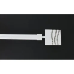 maxibazar Kit Ext 120 210 Cm D19 Embout Strass Blanc Laque- Kits De Tringle