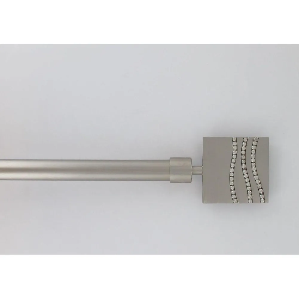 maxibazar Kit Ext 120 210 Cm D19 Embout Strass Argent Mat- Kits De Tringle