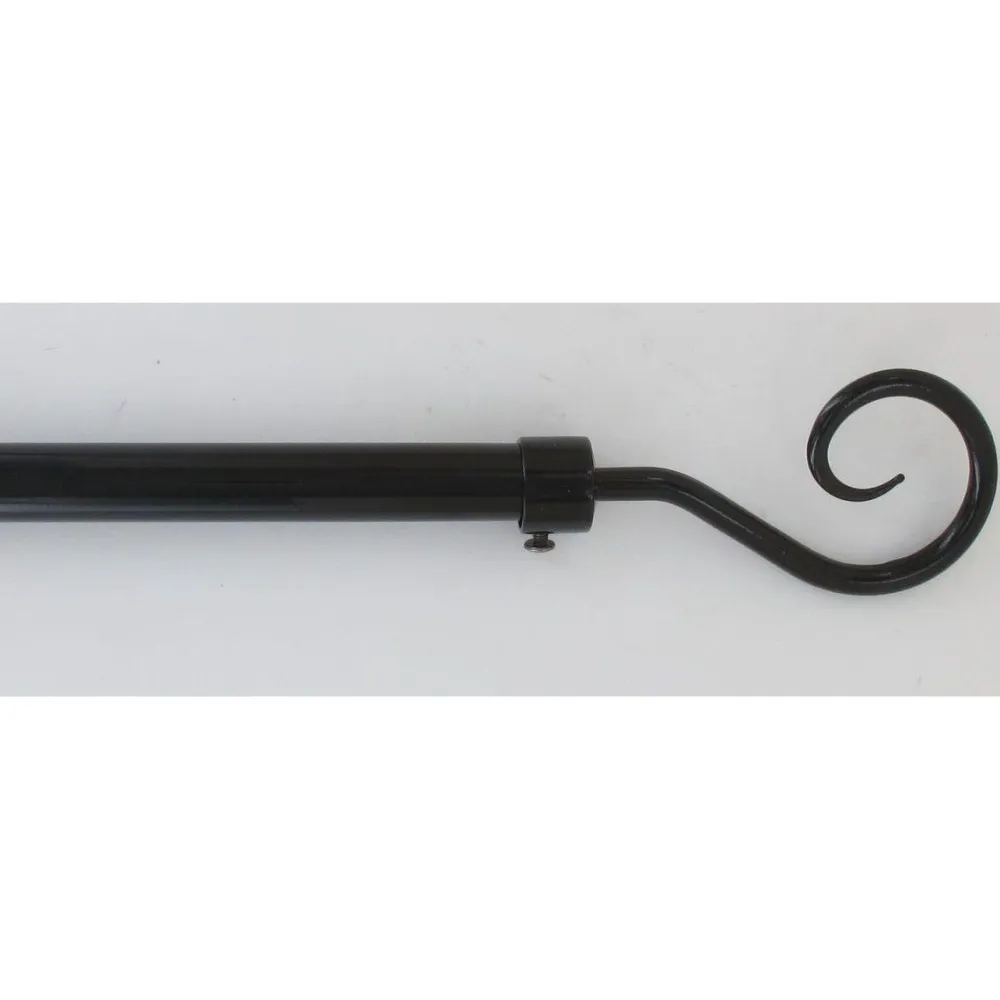 maxibazar Kit Ext 100 190Cm D.19Cm Embout Crosse Noir Laque- Kits De Tringle