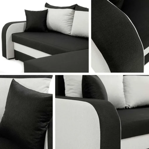 * Canapés Convertibles>Kris Ar Conv Microfibre Gris Noir