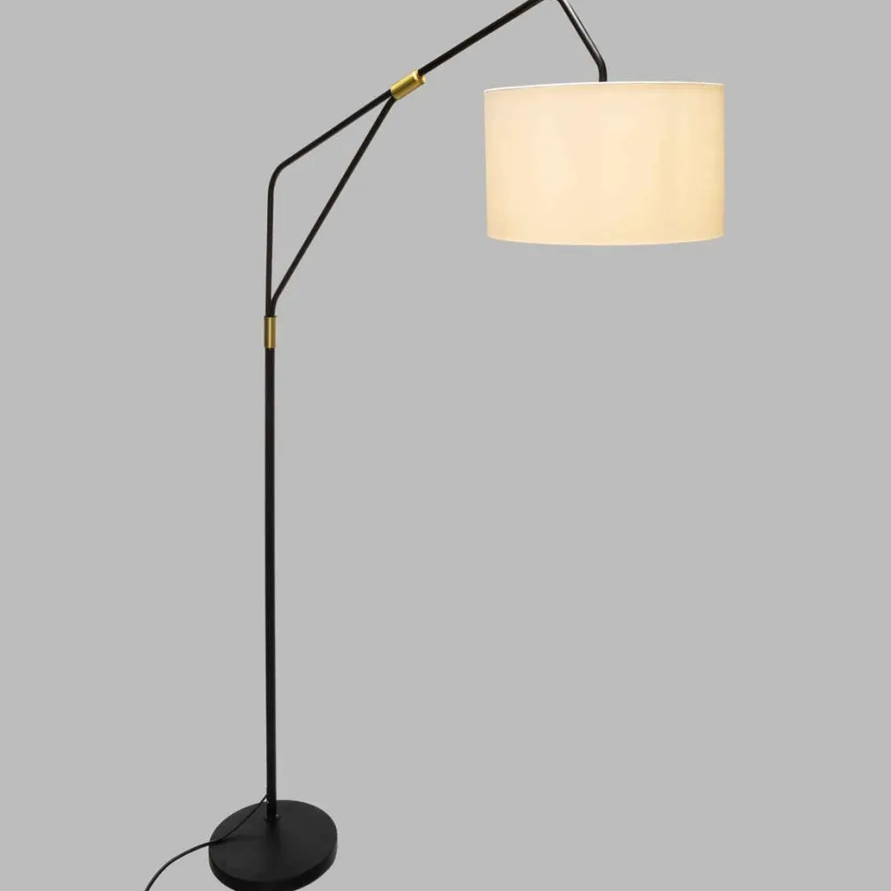 Atmosphera Lampadaire Arc Luce Noir Dore H.171Cm- Lampadaires