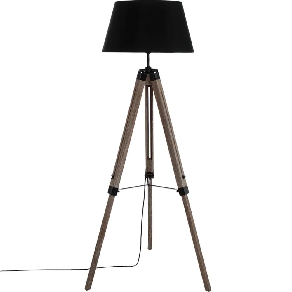 Atmosphera Lampadaire Trepied Runo Noir H.145Cm- Lampadaires