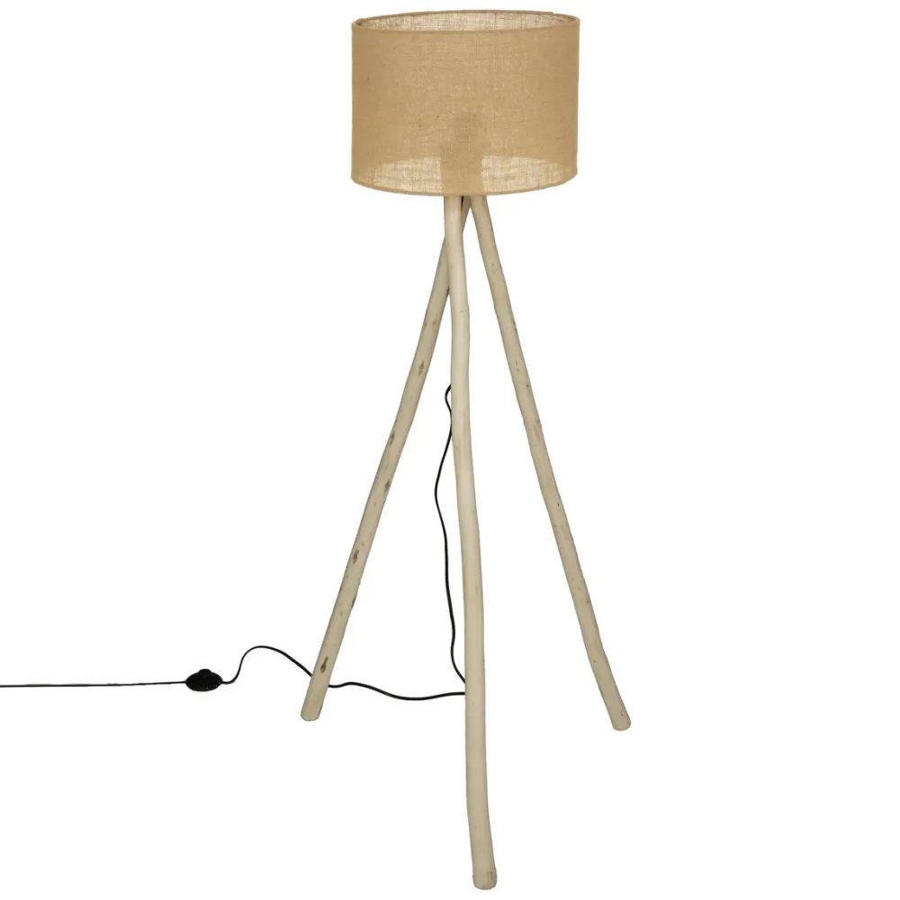 maxibazar Lampadaire Trepied Seav Naturel H.151Cm- Luminaires