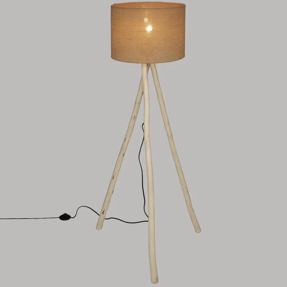 maxibazar Lampadaire Trepied Seav Naturel H.151Cm- Luminaires
